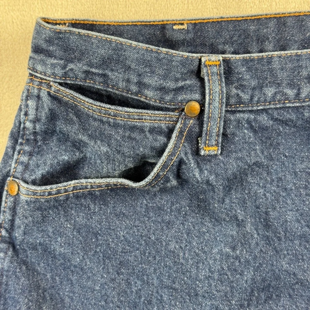 Wrangler 13MWZPW Cowboy Cut Jeans Mens 36x36 Indigo Straight Leg Y2K Made in USA - Picture 9 of 11